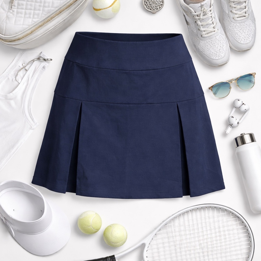 Lands’ End | Classic Navy Active Skort | Pleated | Moisture Wicking | M